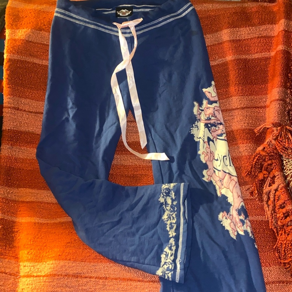 VINTAGE HARLEY DAVIDSON CYCLE QUEEN FLARE LEGGINGS SZ SMALL